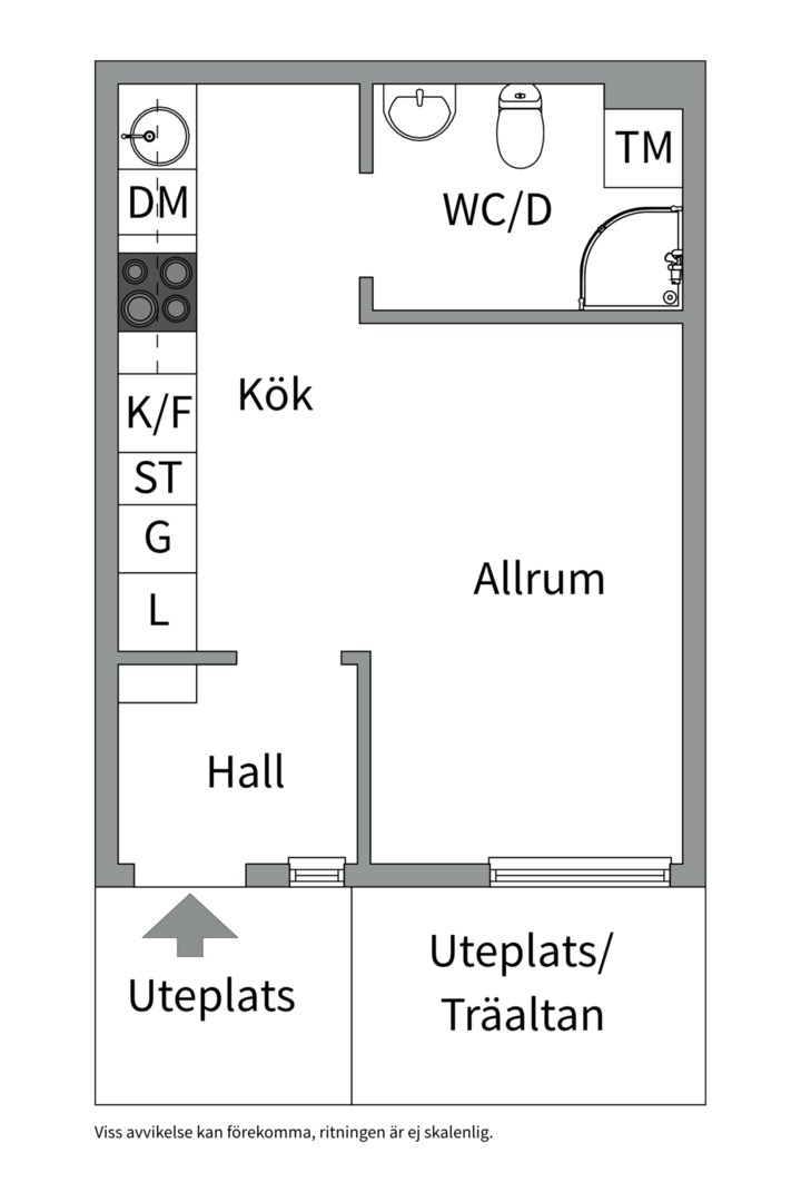 Planlösning från Petterslundsgatan 14Q, Till salu i Fålhagen, Uppsala