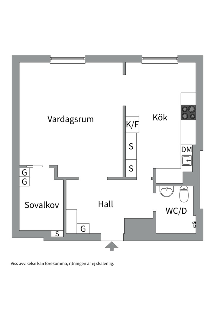Planlösning från Marielundsgatan 3 A, Snart till salu i Fålhagen, Uppsala