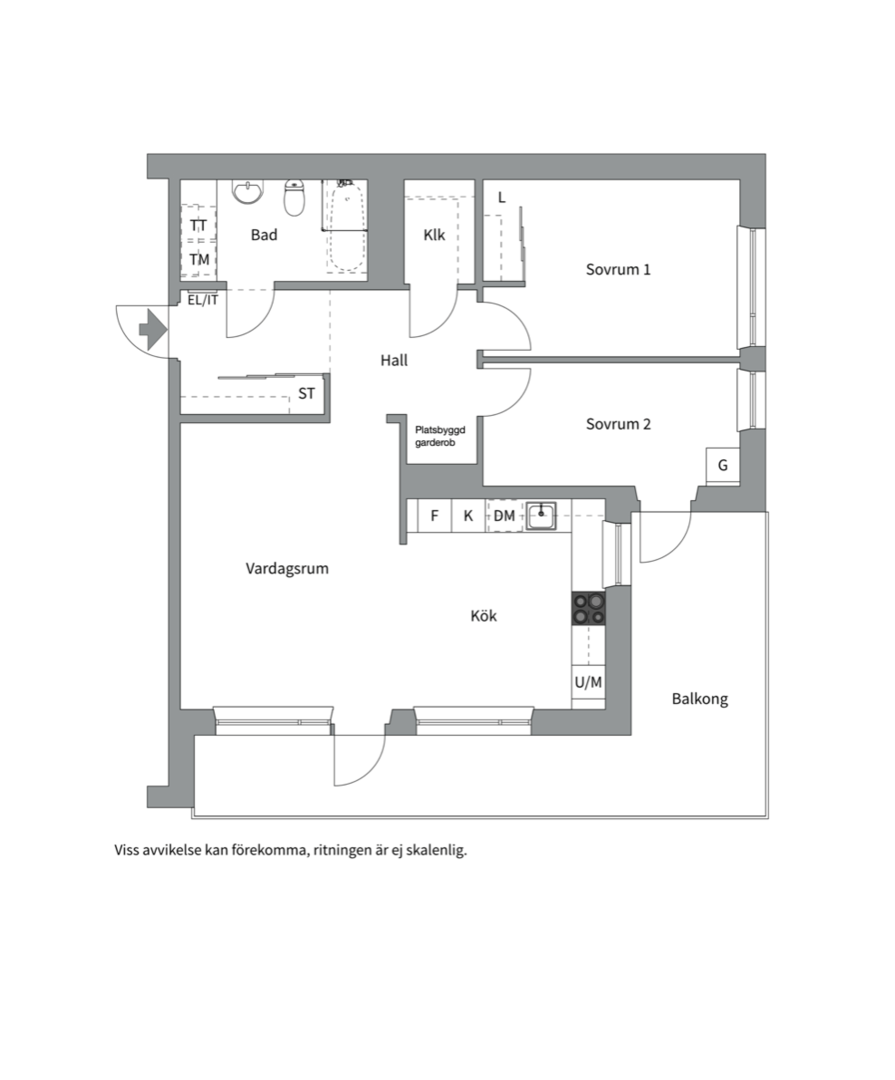 Planlösning från Tollareslingan 50, Kommande i Tollare, Nacka