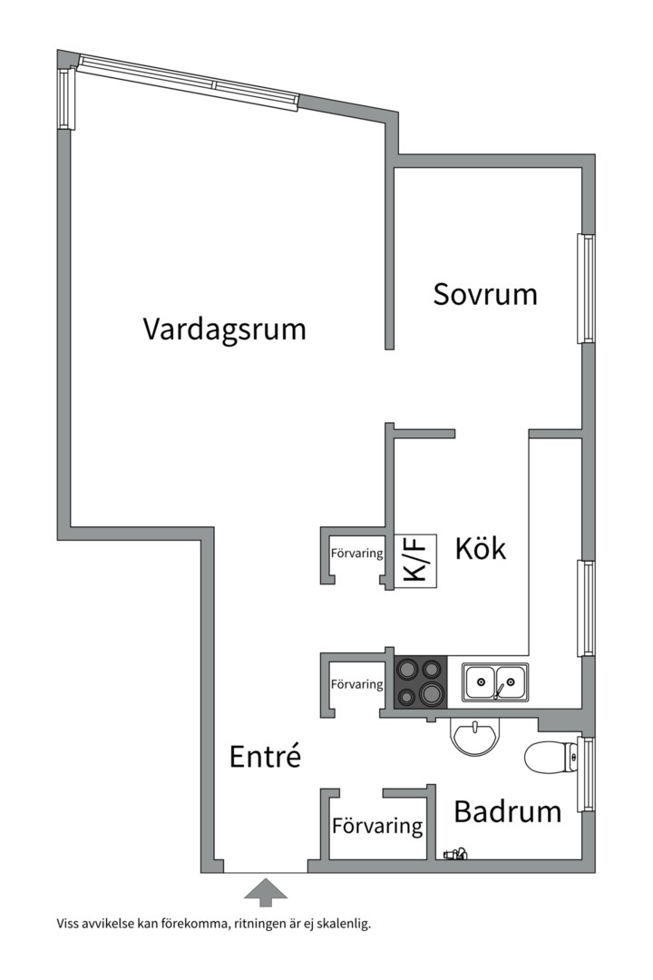 Planlösning från Konstgjutarvägen 22, Såld i Globen, Stockholm