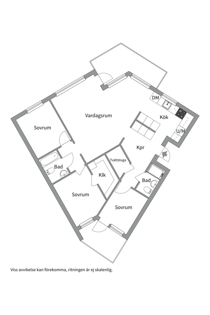 Planlösning från Börjegatan 57, Till salu i Luthagen, Uppsala