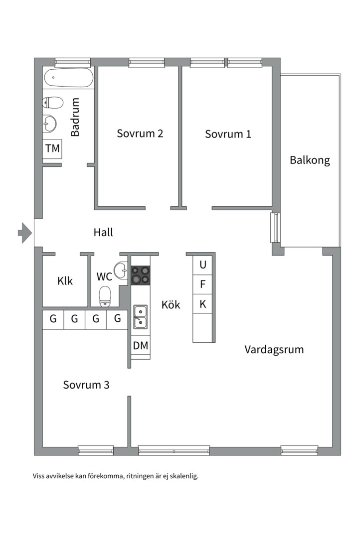Planlösning från Trillans Väg 2, Såld i Jarlaberg, Nacka