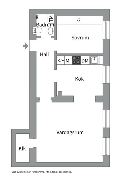 Planlösning från Kronobergsgatan 5, Kommande i Kungsholmen, Stockholm