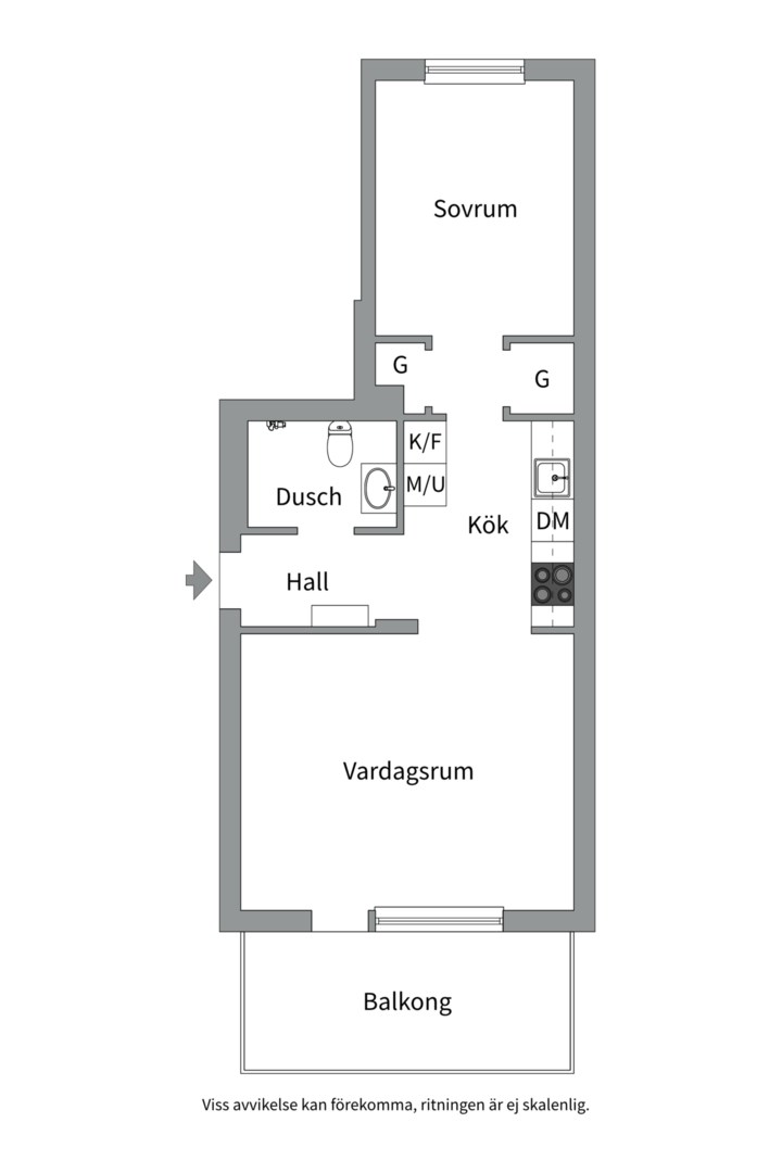 Planlösning från Linnégatan 12, Såld i Centrum, Västerås