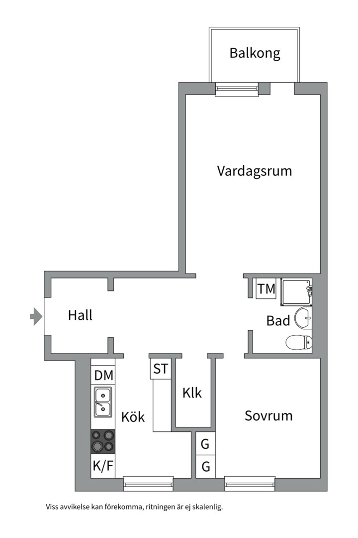 Planlösning från Stabby allé 9D, Till salu i Luthagen, Uppsala