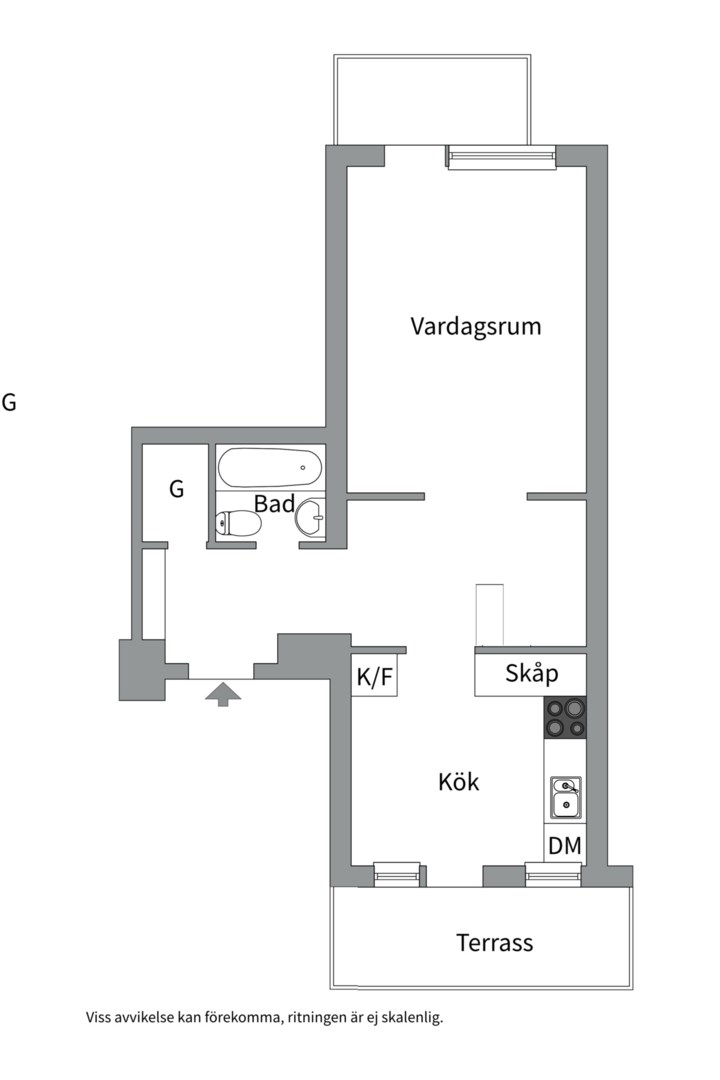 Planlösning från Geijersgatan 44A, Snart till salu i Luthagen, Uppsala