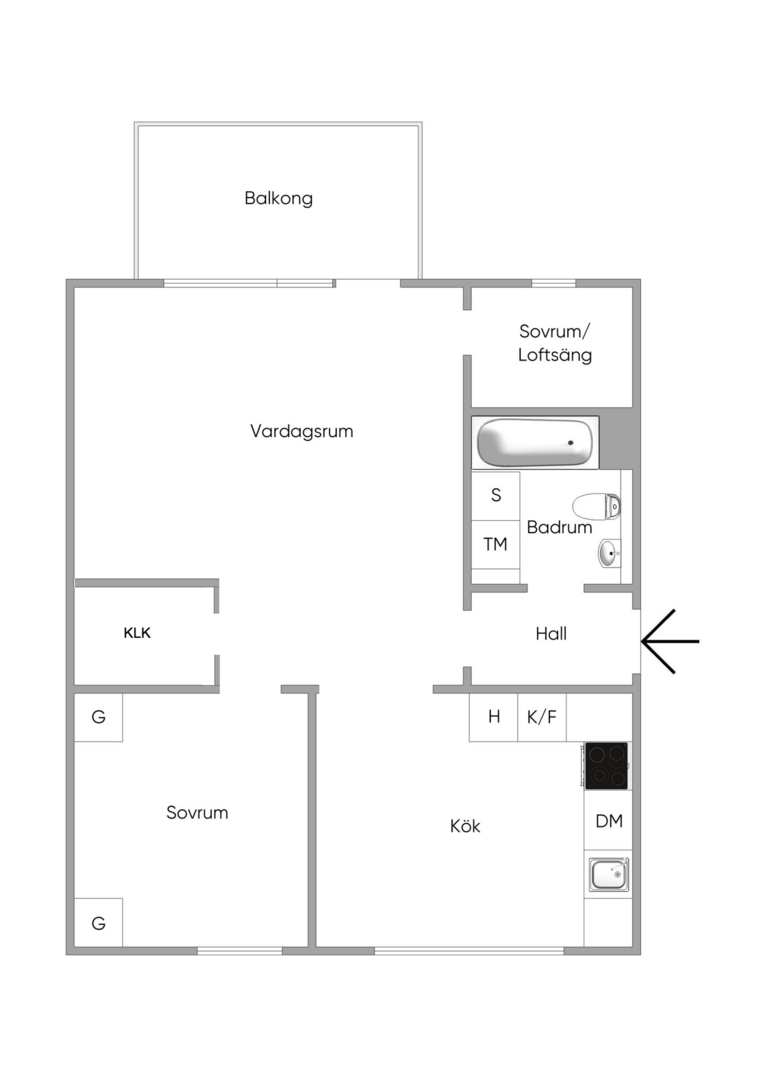 Planlösning från Järla Gårdsväg 35, Såld i Järla sjö, Nacka