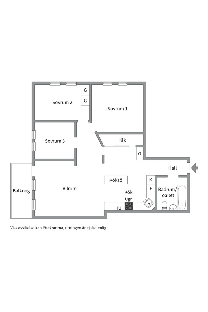 Planlösning från Skarpövägen 7, Kommande i Västra Orminge, Nacka