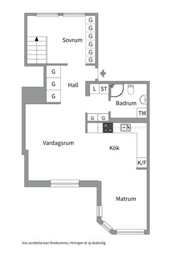 Planlösning från S:t Olofsgatan 43E, Kommande i Höganäs, Uppsala