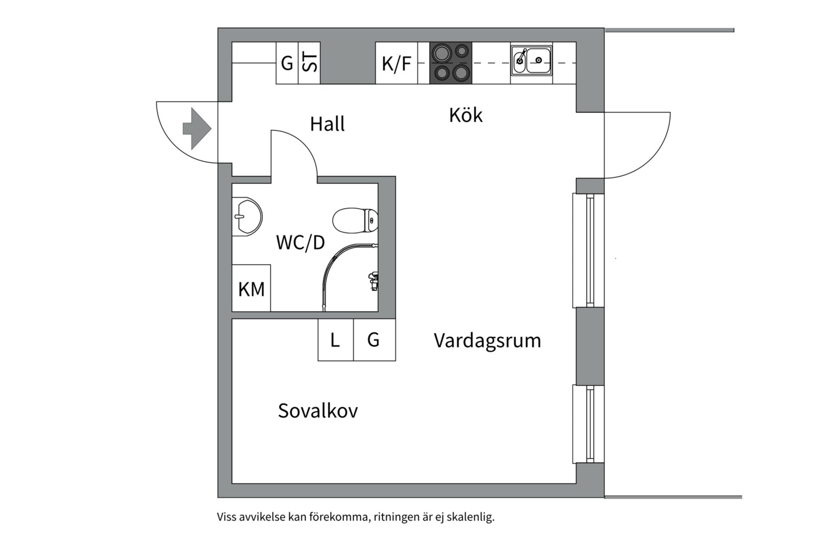Planlösning från Tullgarnsgatan 3, Kommande i Kungsängen, Uppsala