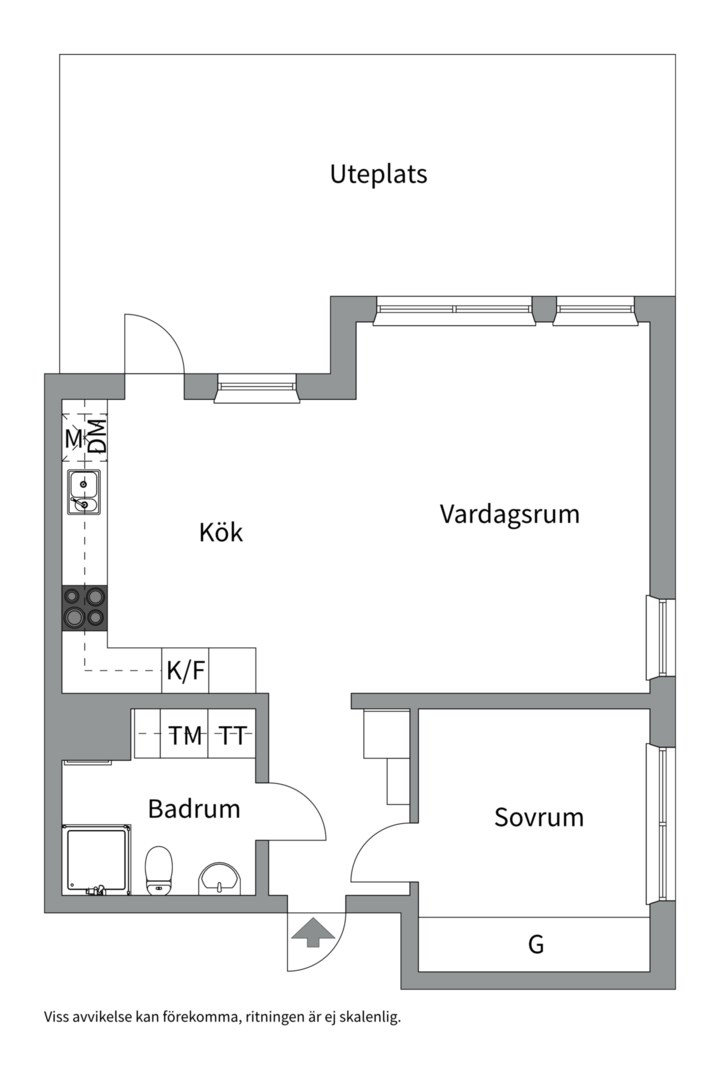 Planlösning från Södra vägen 51, Till salu i Kvarnholmen, Nacka
