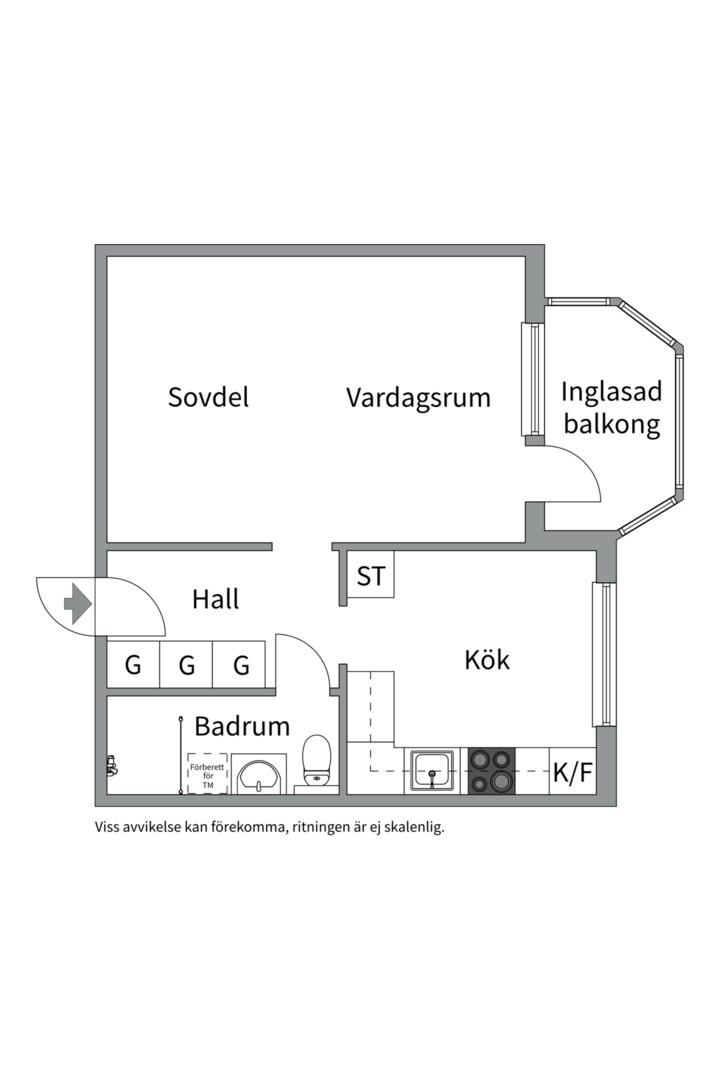 Planlösning från Alphyddevägen 45, 6tr, Till salu i Alphyddan, Nacka