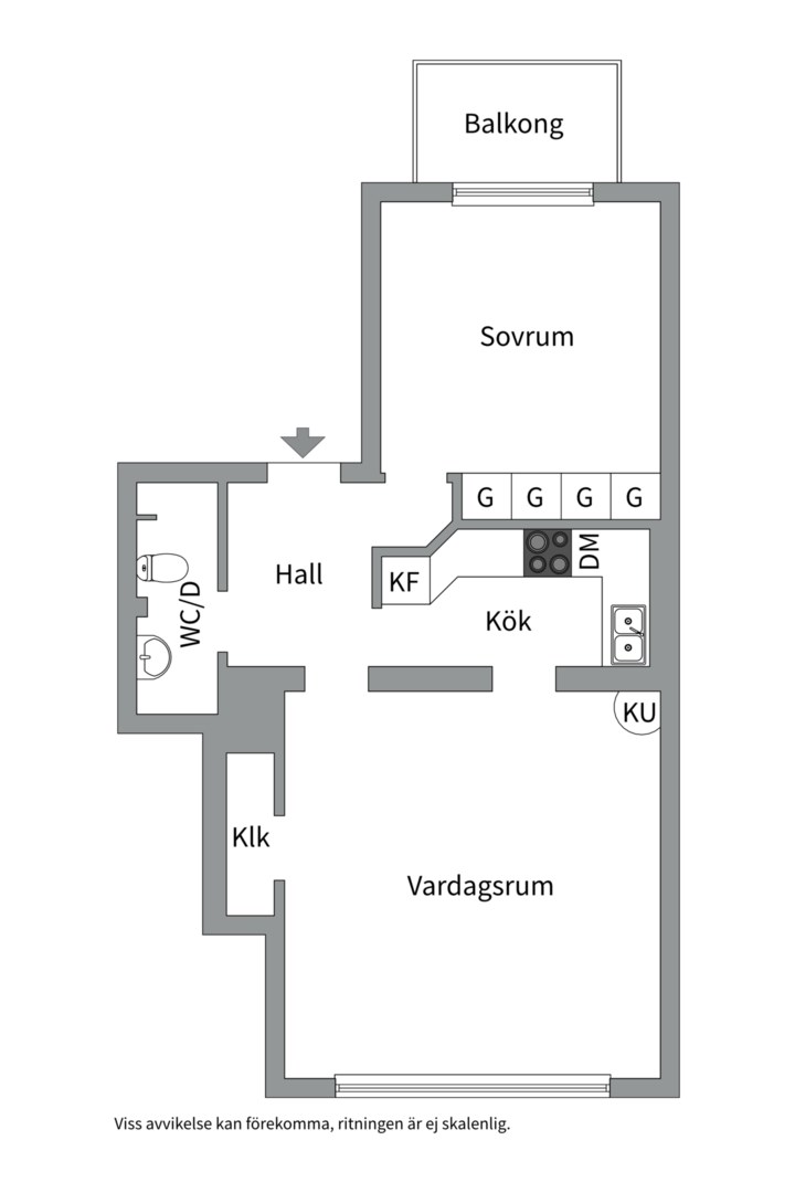 Planlösning från Kungsholms Hamnplan 5, Såld i Kungsholmen, Stockholm