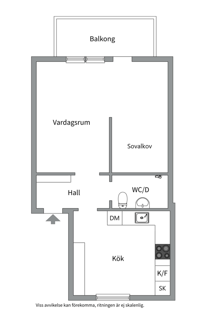 Planlösning från Frodegatan 33D, Till salu i Fålhagen, Uppsala