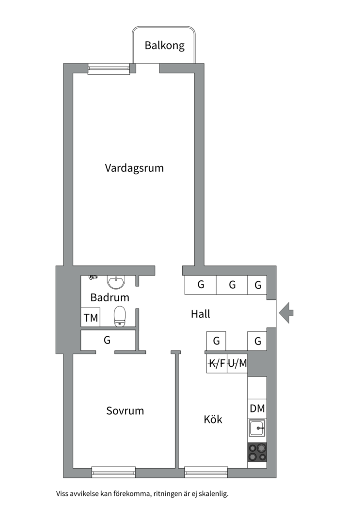 Planlösning från S:t Olofsgatan 62A, Till salu i Höganäs, Uppsala