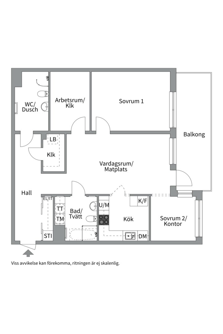 Planlösning från Södra vägen 49, Såld i Kvarnholmen, Nacka