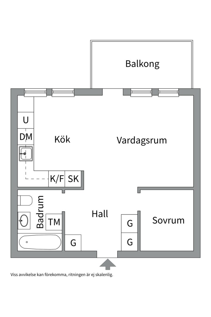 Planlösning från Skarpövägen 25, Till salu i Västra Orminge, Nacka