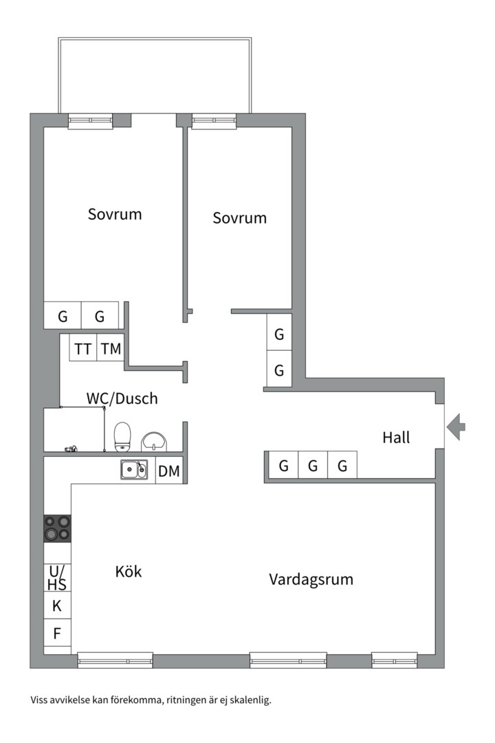 Planlösning från Fyrislundsgatan 21A, Kommande i Salabacke, Uppsala