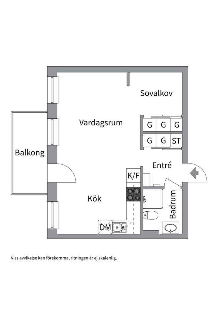 Planlösning från Sickla Allé 13 G, Såld i Sickla Allé, Nacka