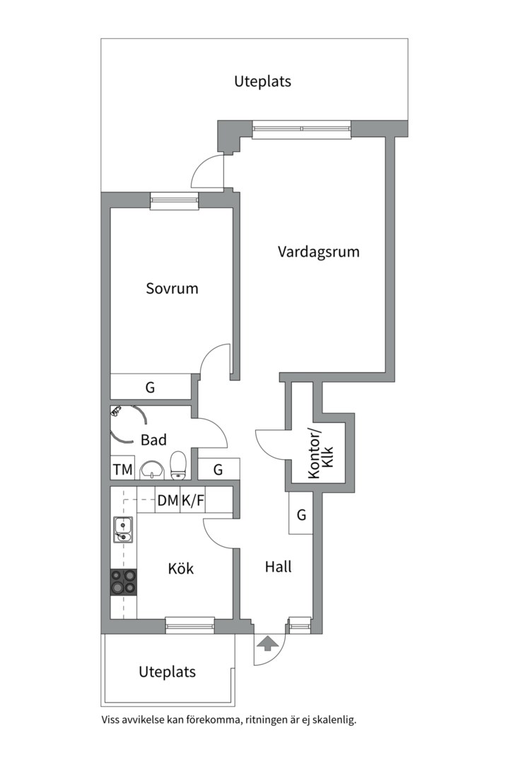Planlösning från Fogdegatan 1A, Till salu i Karlsdal, Västerås