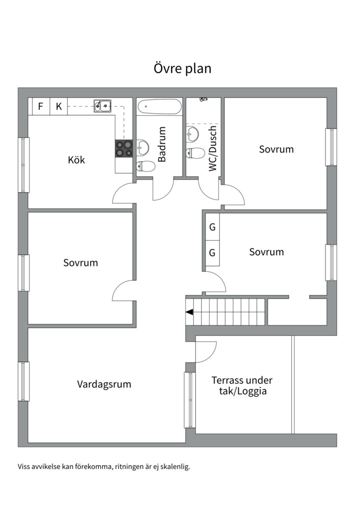 Planlösning från Vangsbyvägen 38, Kommande i Vänge, Uppsala