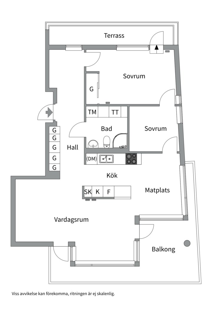 Planlösning från Hammarby Kaj 22, Såld i Hammarby Sjöstad, Stockholm