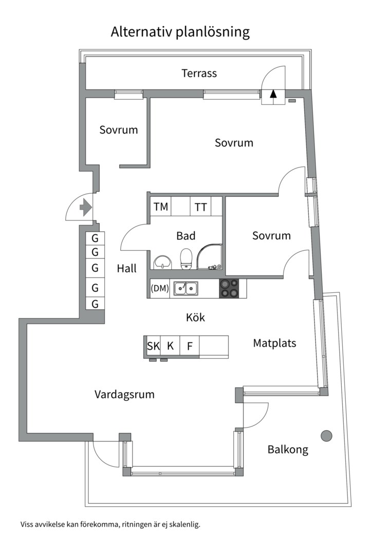 Planlösning från Hammarby Kaj 22, Såld i Hammarby Sjöstad, Stockholm