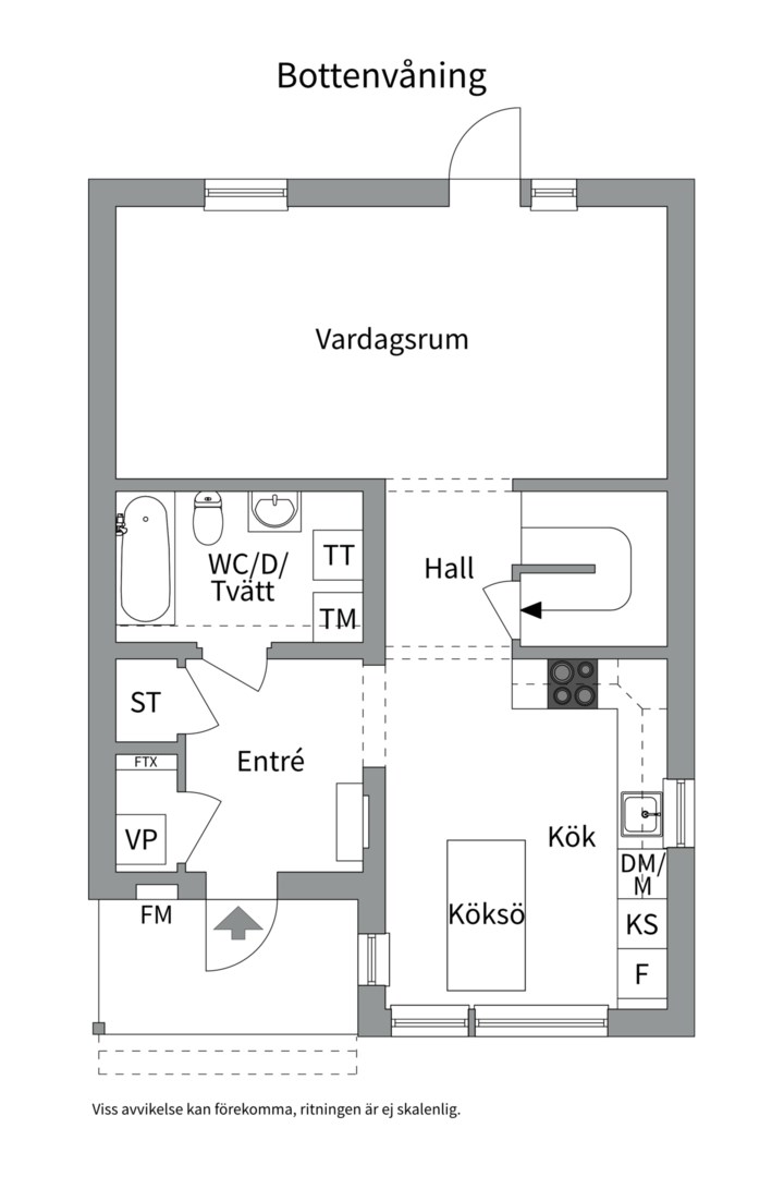 Planlösning från Plugghakevägen 1, Såld i Gunsta, Uppsala