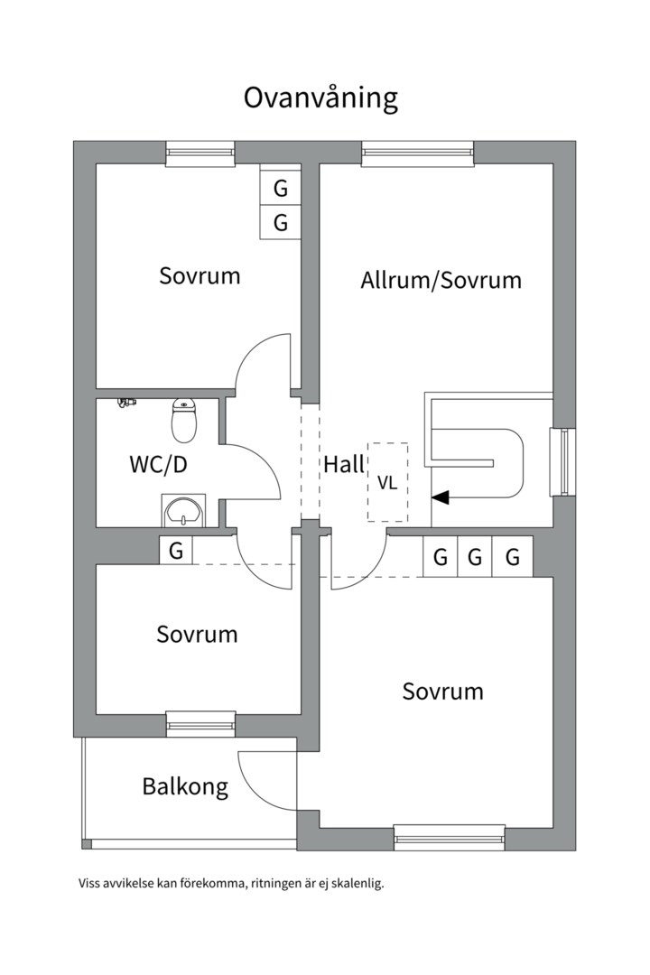 Planlösning från Plugghakevägen 1, Såld i Gunsta, Uppsala