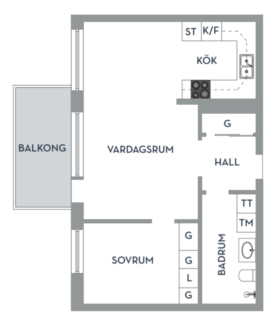 Planlösning från Kvarnholmsvägen 39A, Till salu i Finnboda Hamn, Nacka