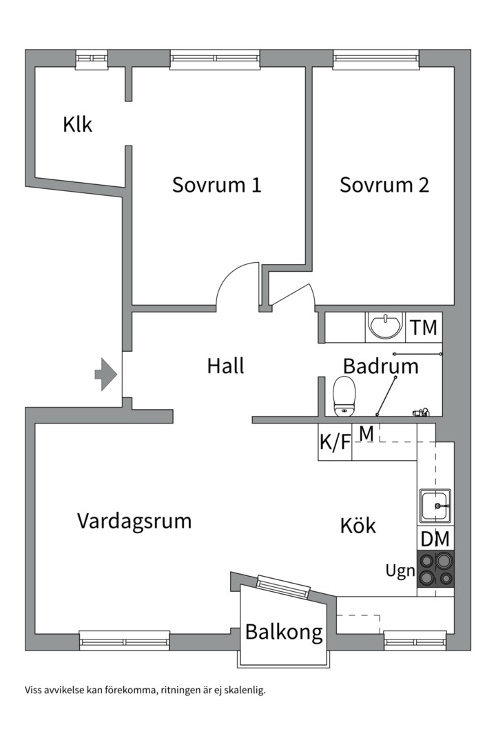 Planlösning från Sickla Strand 15, Till salu i Sickla, Nacka