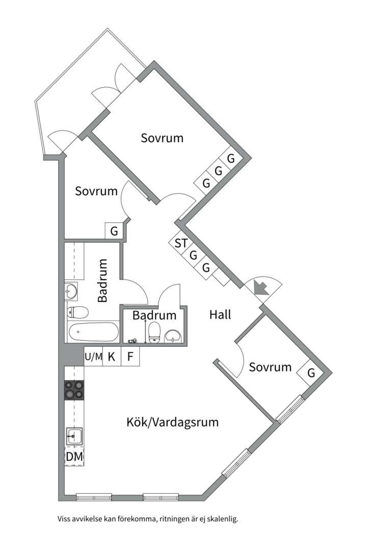 Planlösning från Nya gatan 1, Till salu i Nacka Forum, Nacka