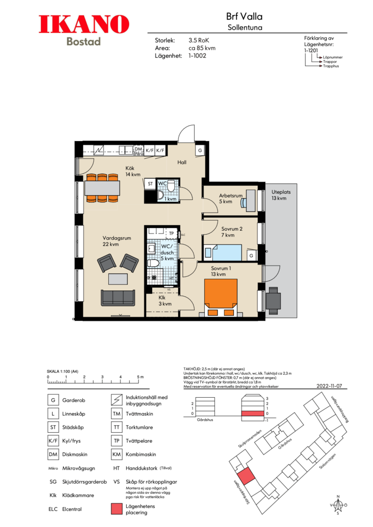 Planlösning från Störtloppsvägen 7, Till salu i Väsjön, Sollentuna