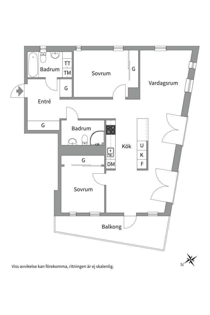 Planlösning från Stationsgatan 36, Såld i Centrum, Uppsala