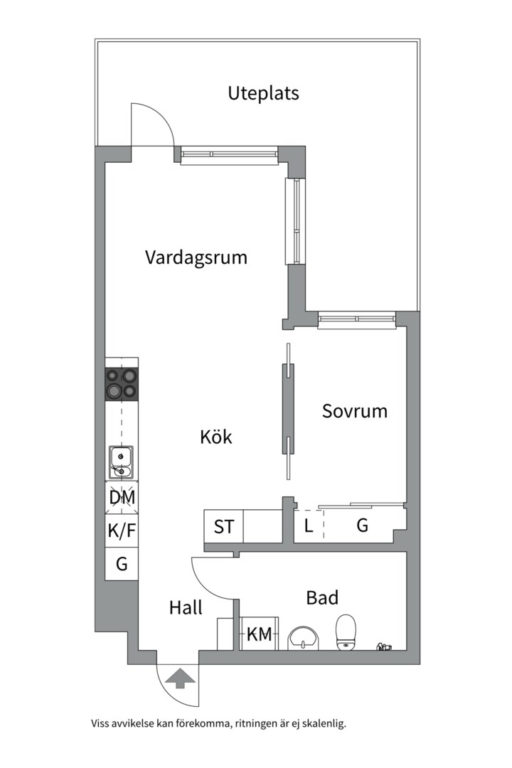 Planlösning från Hållövägen 5, Kommande i Enskededalen, Stockholm