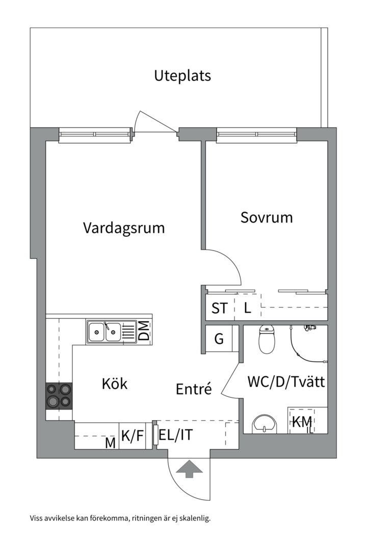 Planlösning från Orgelgatan 12, Till salu i Kapellgärdet, Uppsala