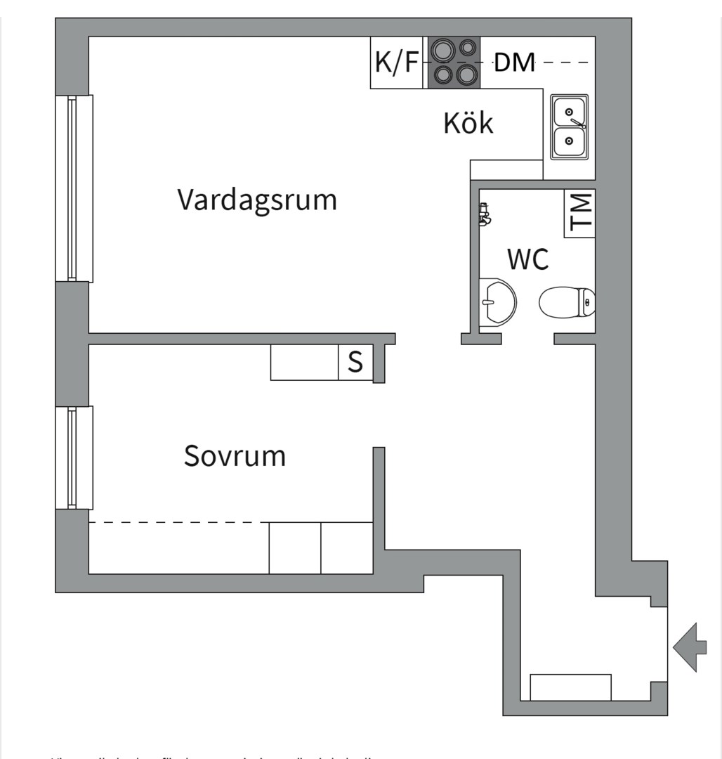 Planlösning från Igeldammsgatan 14, 2 tr, Såld i Kungsholmen, Stockholm
