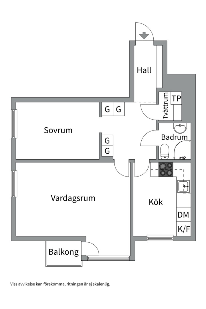 Planlösning från Atlasvägen 61, Kommande i Sickla, Nacka
