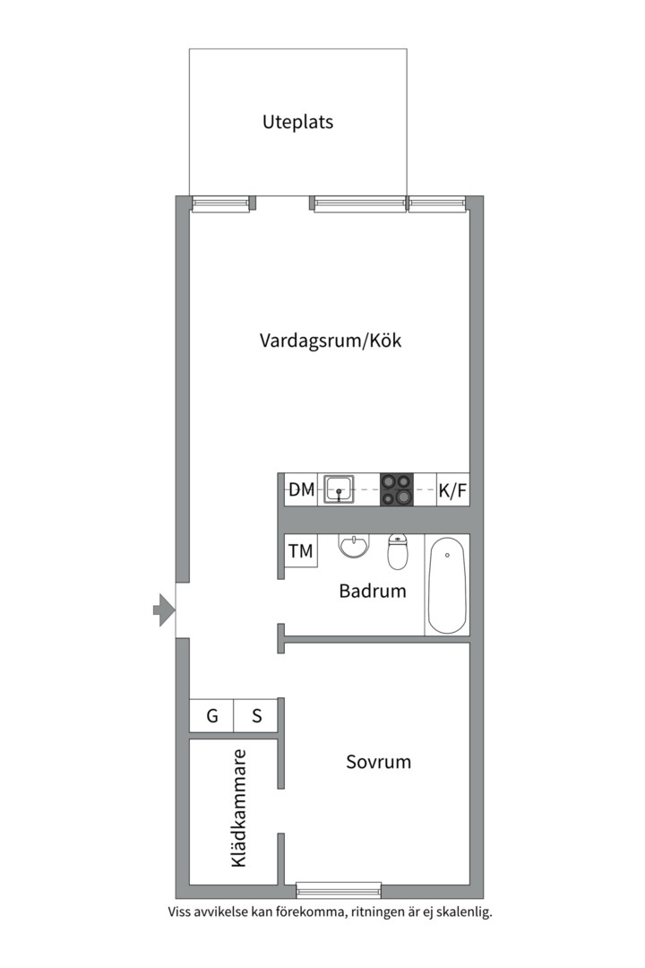 Planlösning från Rorgängargatan 3, Kommande i Hammarby Sjöstad, Stockholm