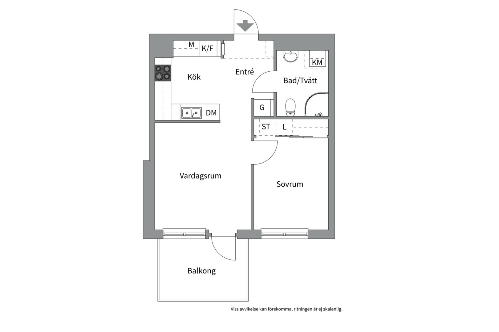 Planlösning från Orgelgatan 16, Kommande i Kapellgärdet, Uppsala