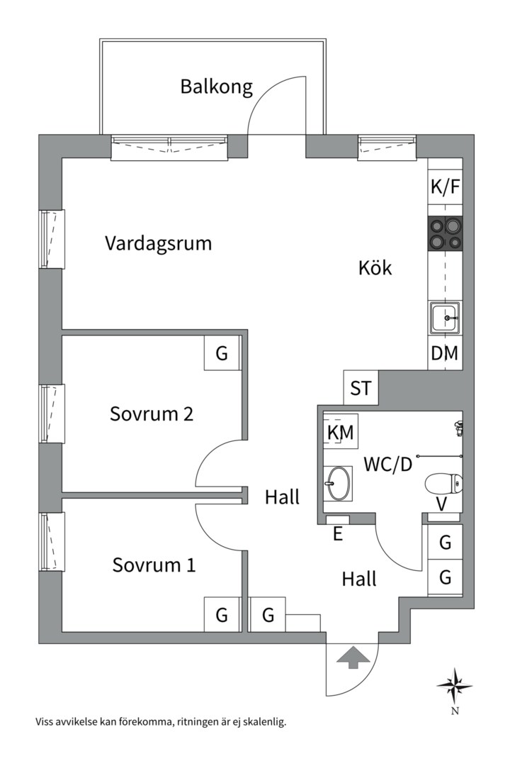 Planlösning från Marknadsgatan 30 A, Kommande i Gränby, Uppsala