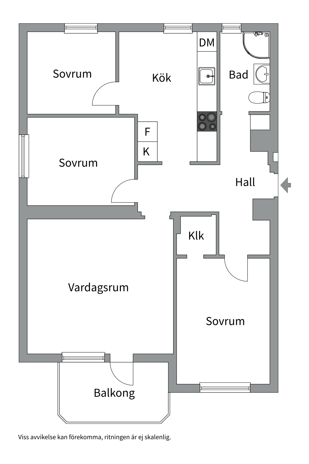 Bostadsbild från Emausgatan 23C, Såld i Gideonsberg, Västerås