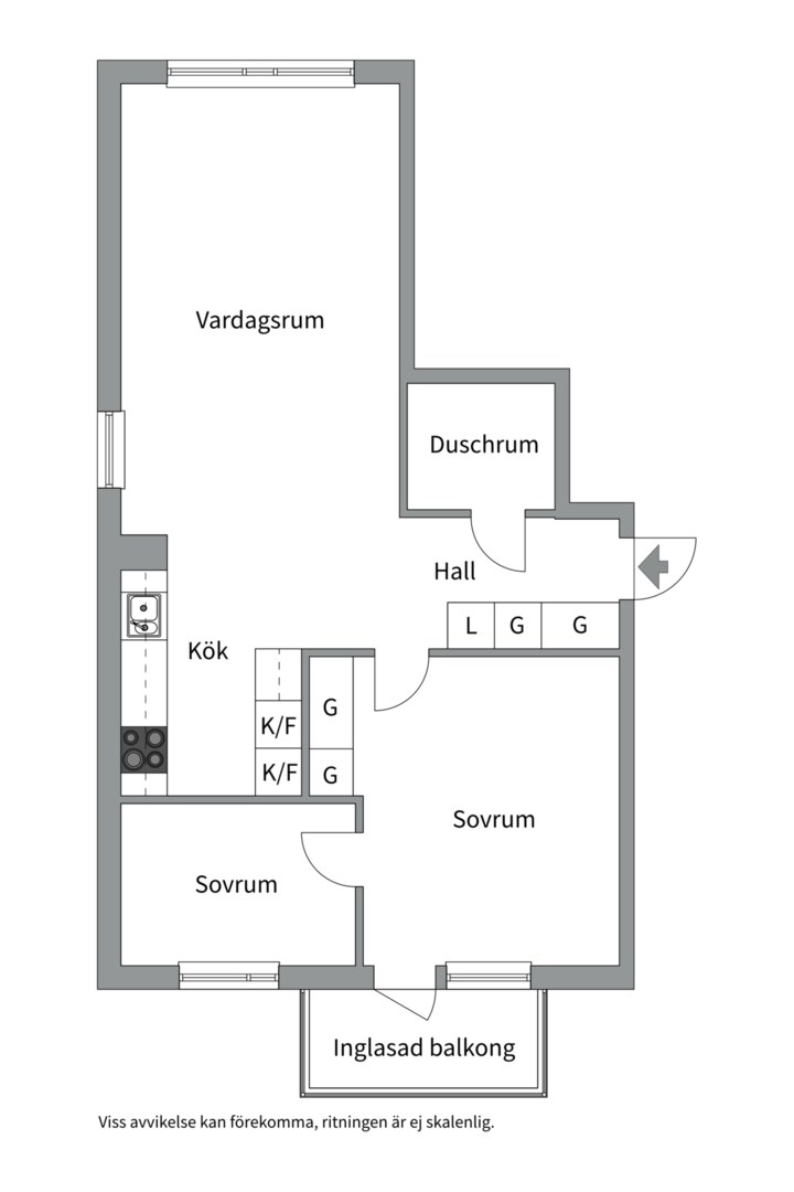 Planlösning från Regngatan 21, Kommande i Gränby, Uppsala