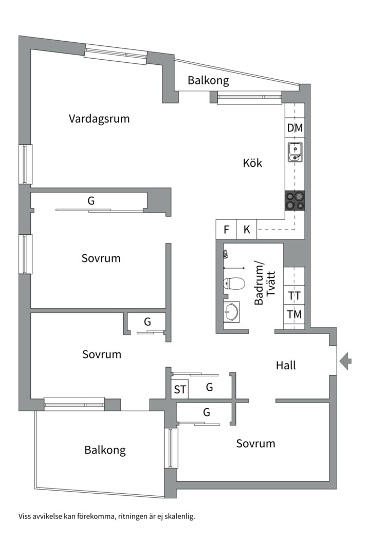 Planlösning från Henriksdalsallén 26B, Kommande i Hammarby Sjöstad, Stockholm