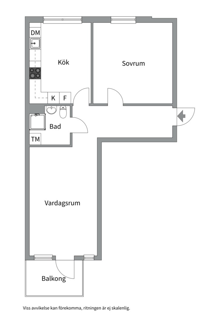Planlösning från Landåvägen 73, Till salu i Jarlaberg, Nacka