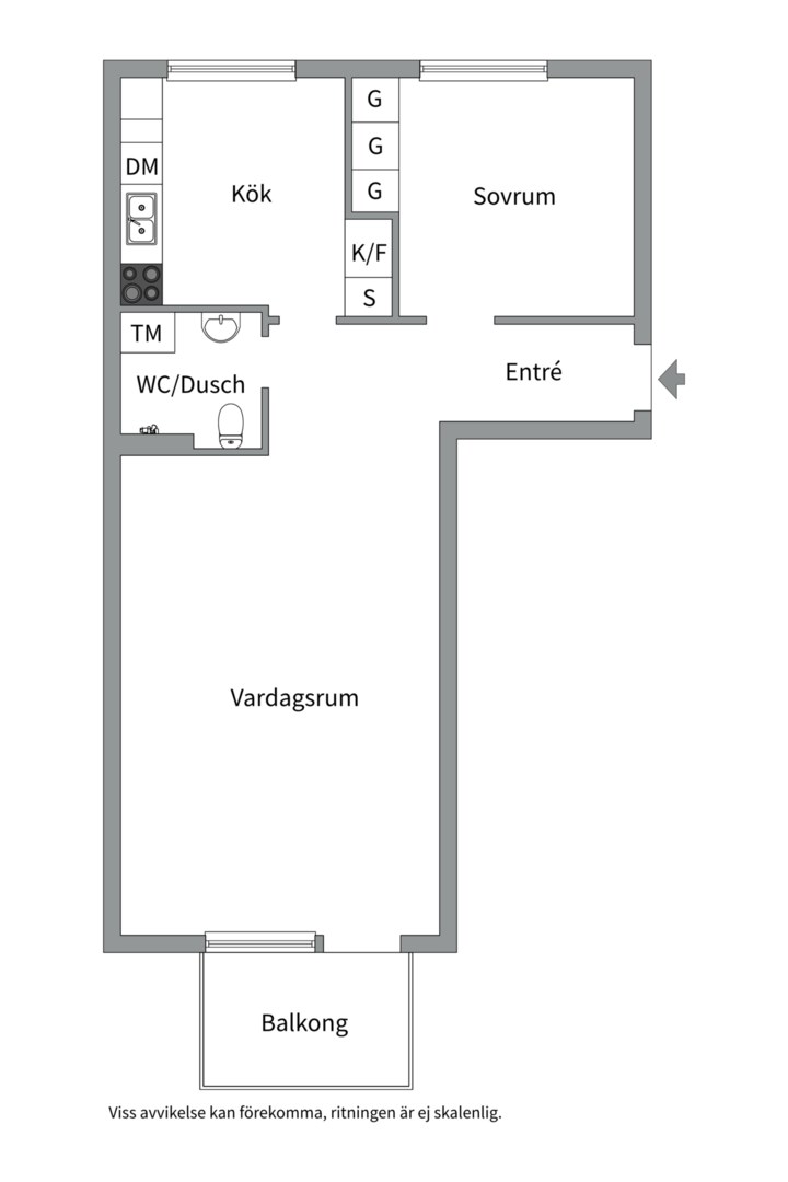 Planlösning från Svartbäcksgatan 101C, Till salu i Svartbäcken, Uppsala