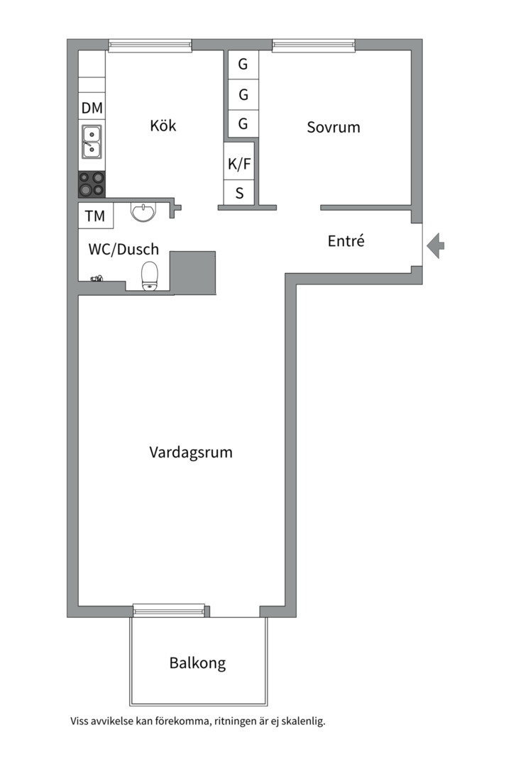 Planlösning från Svartbäcksgatan 101C, Såld i Svartbäcken, Uppsala