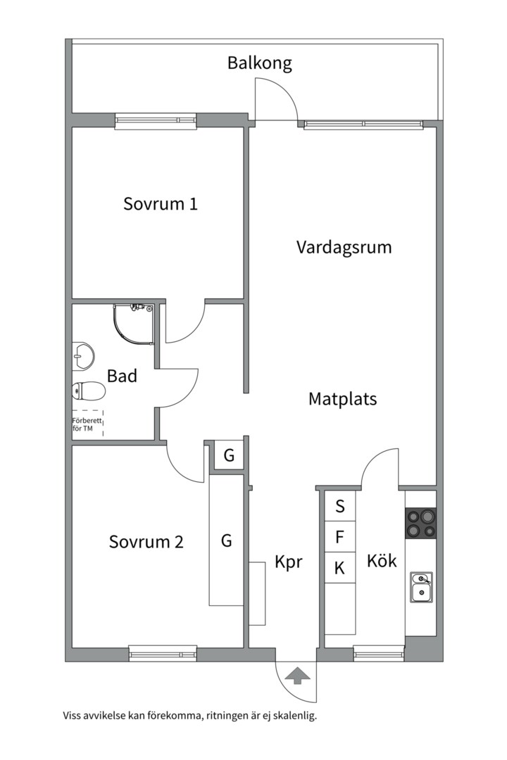 Planlösning från Kamomillgatan 8, Såld i Årsta, Uppsala