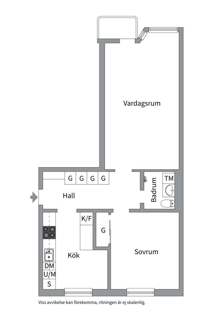 Planlösning från Torkelsgatan 16A, Kommande i Fålhagen, Uppsala