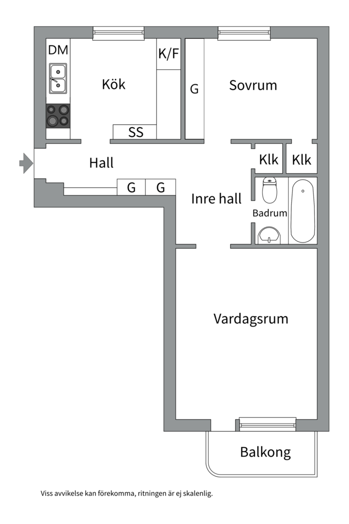 Planlösning från Tegnérgatan 25B, Till salu i Luthagen, Uppsala